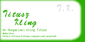 titusz kling business card